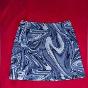 Wild Fable Blue Swirl Print Mini Skirt